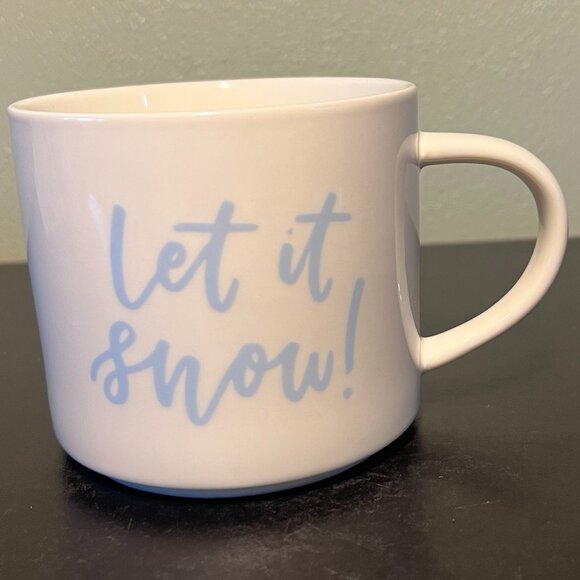 Opalhouse LET IT SNOW! Powder Blue Lettering Porcelain Mug Cup - Picture 2 of 9